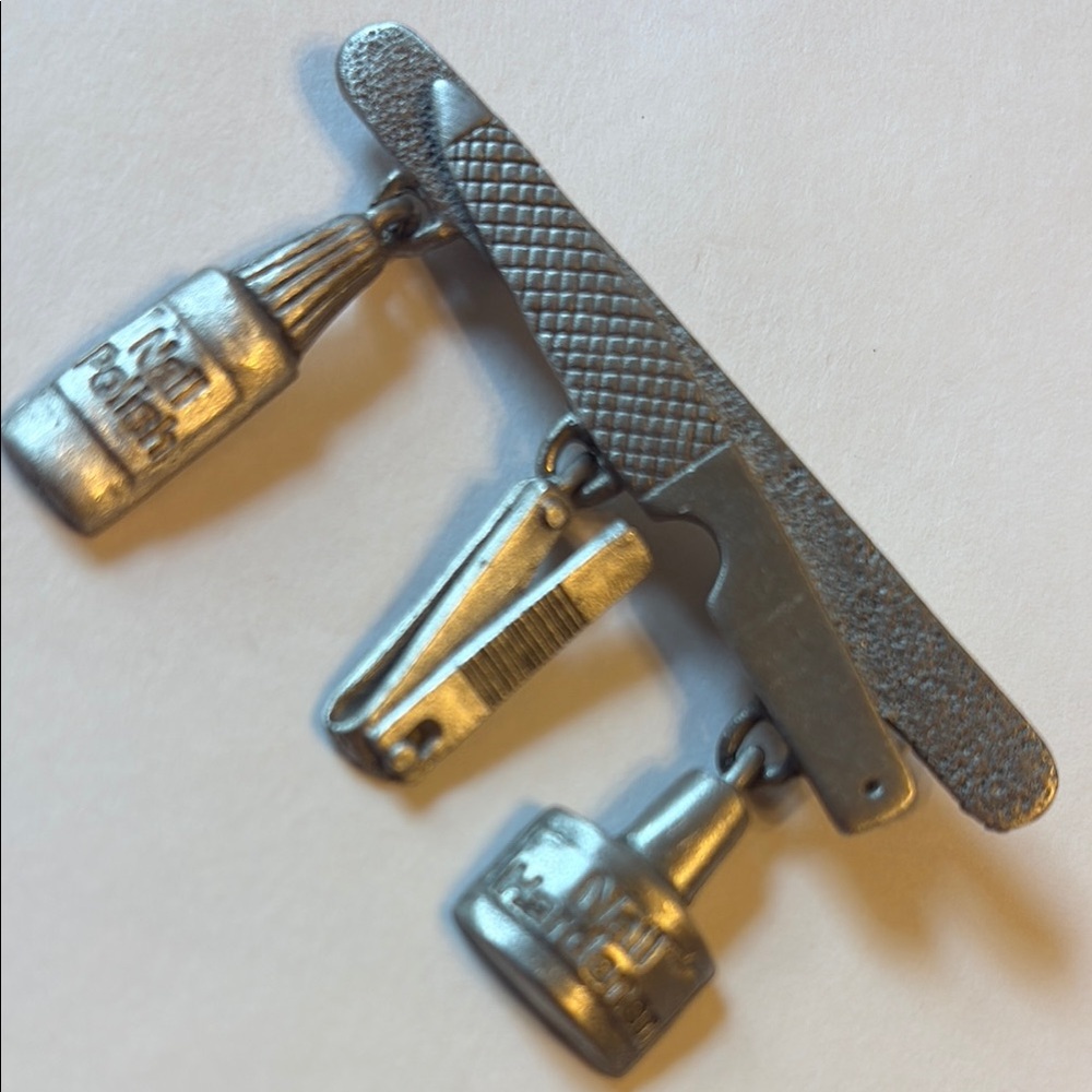 Pewter Nail Care Brooch SPOONTIQUES Pin Art